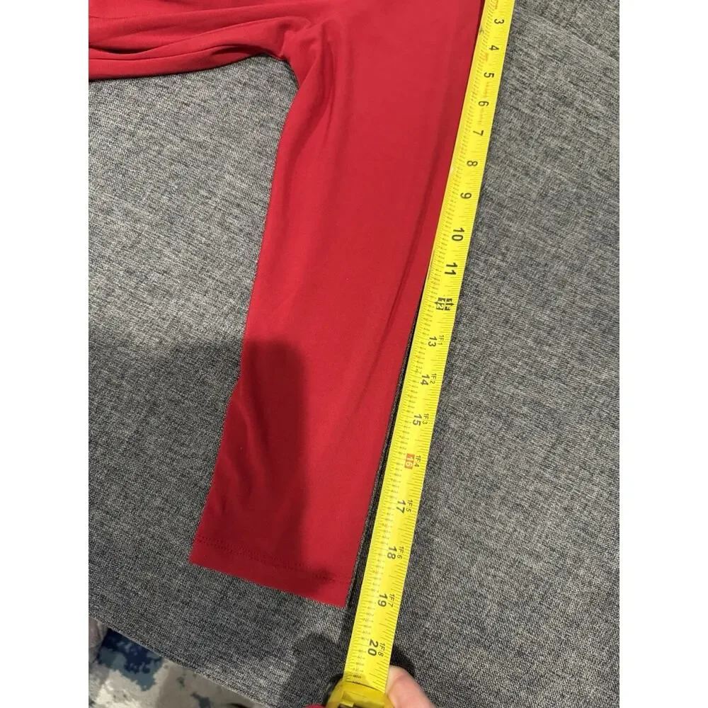 NWT Kasper Fire Red Midi Sheath Dress 3/4 Sleeve Side Tie Stretchy Romantic S